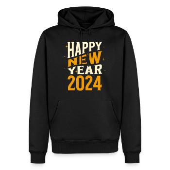 Bonne Année 2024 Réveillon du Nouvel An Célébration de la fête du Nouvel An - Sweat à capuche Premium bio Homme - noir - Devant - Nico (187cm)