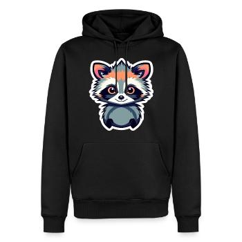 Raccoon Illustration - Men’s Premium Organic Hoodie - black - Front - Nico (187cm)