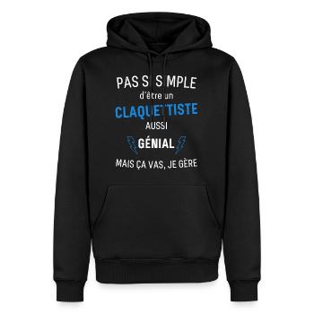 Fantastischer Tap-Player - Männer Premium Bio Hoodie - Schwarz - Vorne - Nico (187cm)
