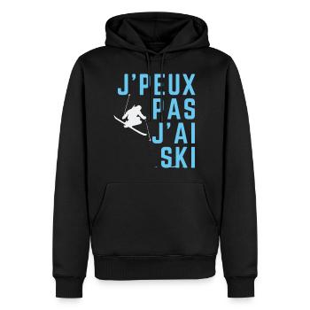 J'peux pas j'ai ski - Sweat à capuche Premium bio Homme - noir - Devant - Nico (187cm)