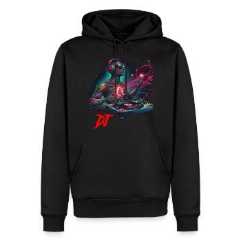 Dj - Sweat à capuche Premium bio Homme - noir - Devant - Nico (187cm)