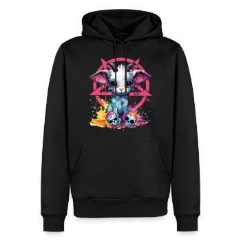 Skull Goat - The Skull Club - Männer Premium Bio Hoodie - Schwarz - Vorne - Nico (187cm)