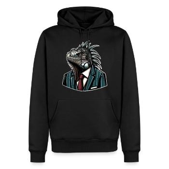 Iguana in a suit - Men’s Premium Organic Hoodie - black - Front - Nico (187cm)