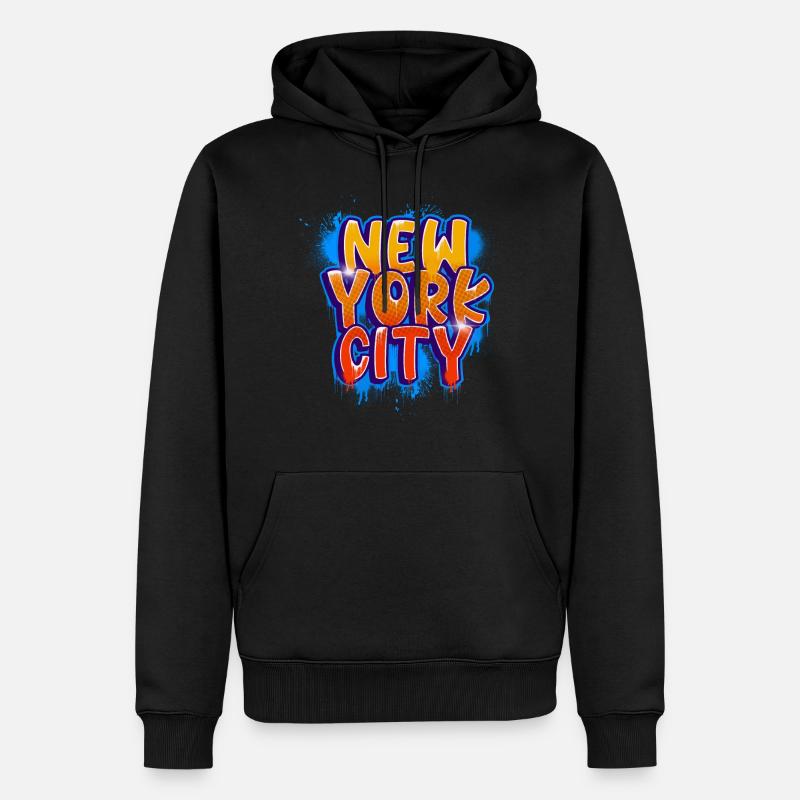 New York Graffiti - Männer Premium Bio Hoodie - Schwarz