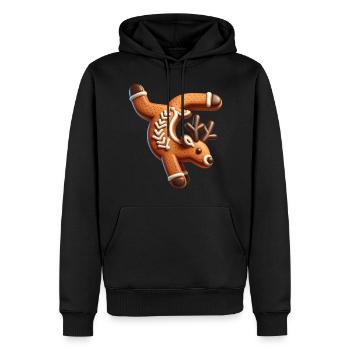 Rentierlebkuchenmann Lebkuchen Keks Lustig - Männer Premium Bio Hoodie - Schwarz - Vorne - Nico (187cm)