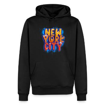 Ville de New York - Sweat à capuche Premium bio Homme - noir - Devant - Nico (187cm)