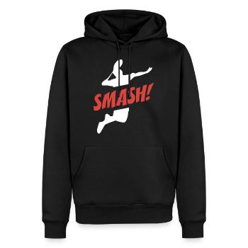 Smash Badminton - Men’s Premium Organic Hoodie - black - Front - Nico (187cm)
