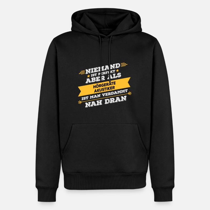 Hörgeräteakustiker Beruf Geschenk - Männer Premium Bio Hoodie - Schwarz