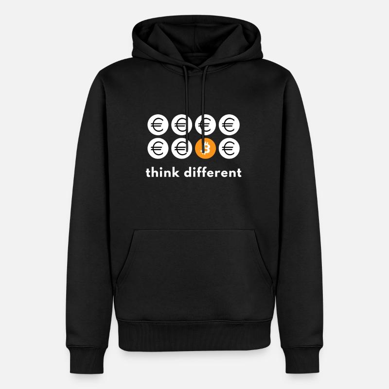 Pensez différent Bitcoin - Sweat à capuche Premium bio Homme - noir