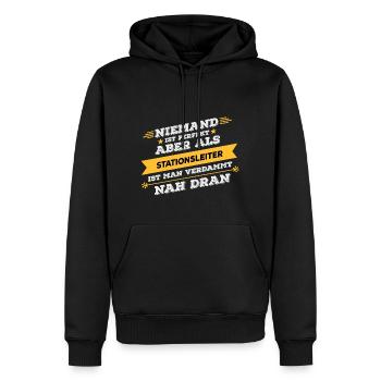 Stationsleiter Beruf Geschenk - Männer Premium Bio Hoodie - Schwarz - Vorne - Nico (187cm)