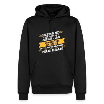 Sicherheitsbeauftragter Beruf Geschenk - Männer Premium Bio Hoodie - Schwarz - Vorne - Nico (187cm)