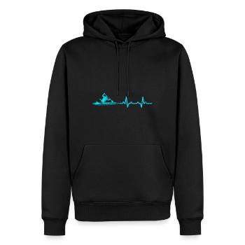 Kanu fahren Herzschlag wassersport geschenk kajak - Männer Premium Bio Hoodie - Schwarz - Vorne - Nico (187cm)