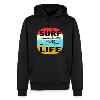 Surfer Surfen Surf Meer See Wellen Urlaub Geschenk - Männer Premium Bio Hoodie - Schwarz - Vorne - Nico (187cm)