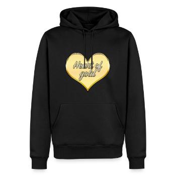 Cœur d'or - Sweat à capuche Premium bio Homme - noir - Devant - Nico (187cm)