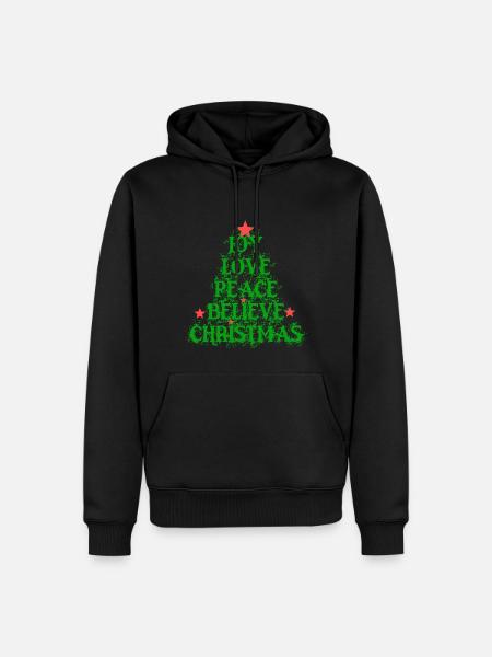 Joy Love Peace Believe Christmas - Men’s Premium Organic Hoodie - black