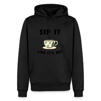 Schluck es, wie es heißen Tee s - Männer Premium Bio Hoodie - Schwarz - Vorne - Nico (187cm)