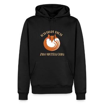 Fuchs, Huhn, Liebe - Männer Premium Bio Hoodie - Schwarz - Vorne - Nico (187cm)