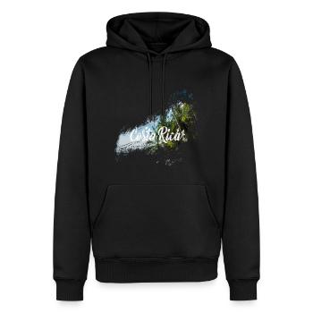 Costa Rica - Männer Premium Bio Hoodie - Schwarz - Vorne - Nico (187cm)