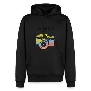 Kolumbien, Cartagena - Männer Premium Bio Hoodie - Schwarz - Vorne - Nico (187cm)