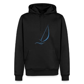 Segelboot, Meer, Wasser, Wind, - Männer Premium Bio Hoodie - Schwarz - Vorne - Nico (187cm)