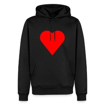 cœur - Sweat à capuche Premium bio Homme - noir - Devant - Nico (187cm)