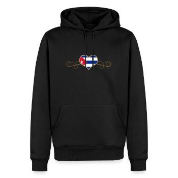 Gold Love Land Roots Cuba - Men’s Premium Organic Hoodie - black - Front - Nico (187cm)