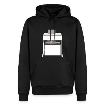 travail de bureau machine à papier déchiqueteuse idée cadeau - Sweat à capuche Premium bio Homme - noir - Devant - Nico (187cm)