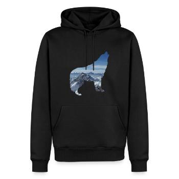 WOLF Motiv Design Geschenkidee Geburtstag Style - Männer Premium Bio Hoodie - Schwarz - Vorne - Nico (187cm)