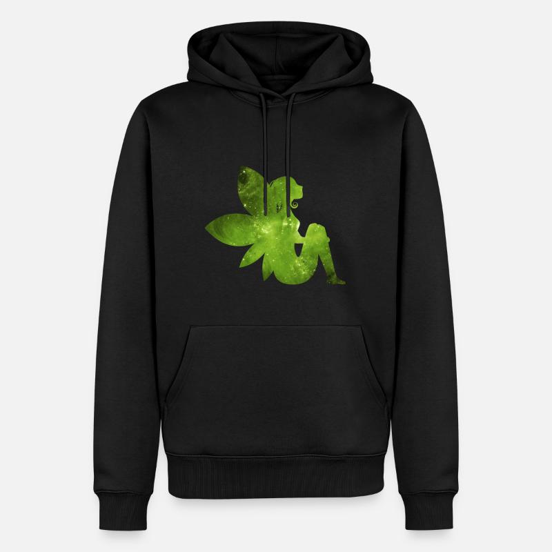Grüne Fee Geschenk Idee Elfe - Männer Premium Bio Hoodie - Schwarz