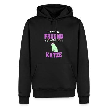 Katze Shirt für Paare Geschenk Freund Katze - Männer Premium Bio Hoodie - Schwarz - Vorne - Nico (187cm)