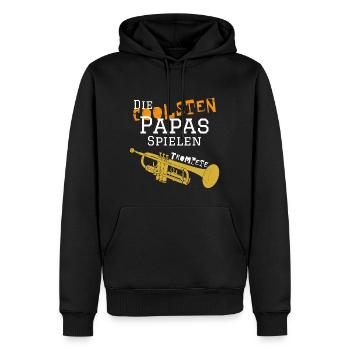 Die coolsten Papa spielen Trompete - Männer Premium Bio Hoodie - Schwarz - Vorne - Nico (187cm)