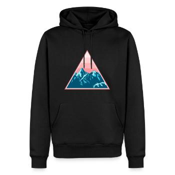 Gebirge Berge Schneebedeckt im Dreieck - Männer Premium Bio Hoodie - Schwarz - Vorne - Nico (187cm)