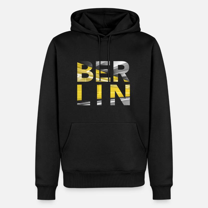 Berlin U Bahn - Männer Premium Bio Hoodie - Schwarz