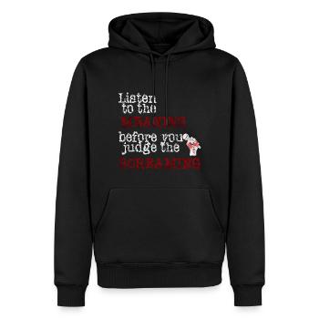 Ecoute le sens Metalcore idée cadeau - Sweat à capuche Premium bio Homme - noir - Devant - Nico (187cm)