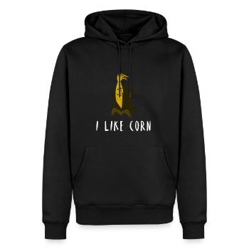 J'aime le maïs de maïs sur l'idée cadeau cob Vegan - Sweat à capuche Premium bio Homme - noir - Devant - Nico (187cm)