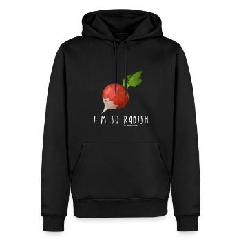 radis huile chef amateur traiteur Humour Cadeau - Sweat à capuche Premium bio Homme - noir - Devant - Nico (187cm)
