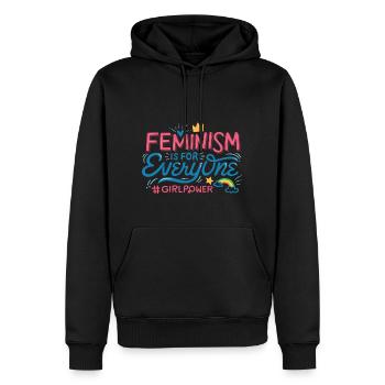FEMINISM IS FOR EVERYONE - Men’s Premium Organic Hoodie - black - Front - Nico (187cm)