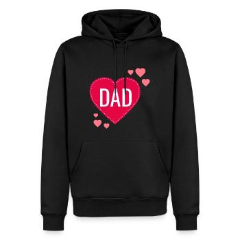 L'AMOUR DAD - Sweat à capuche Premium bio Homme - noir - Devant - Nico (187cm)