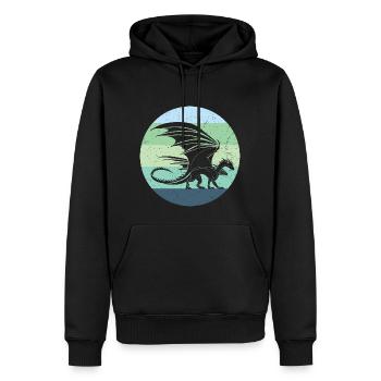 Waliser Drache Retro - Männer Premium Bio Hoodie - Schwarz - Vorne - Nico (187cm)