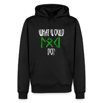 What would Loki do? Walhalla Spruch Geschenk Idee - Männer Premium Bio Hoodie - Schwarz - Vorne - Nico (187cm)