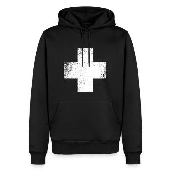 SHAPES SHAPES GRUNGE - Sweat à capuche Premium bio Homme - noir - Devant - Nico (187cm)