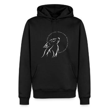 Einsamer Wolf weiß - Männer Premium Bio Hoodie - Schwarz - Vorne - Nico (187cm)