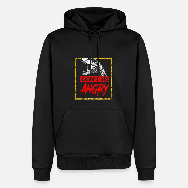 Dinosaurier - Nicht wütend sein - Männer Premium Bio Hoodie - Schwarz