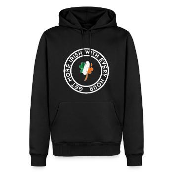 Immer mehr irisch, mit jeder Stunde mehr - Männer Premium Bio Hoodie - Schwarz - Vorne - Nico (187cm)