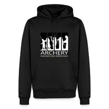 Tir à l'arc Tir à l'arc Bow cadeau Arbalète - Sweat à capuche Premium bio Homme - noir - Devant - Nico (187cm)