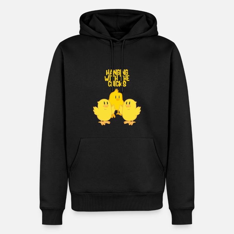 Mit den Chicks abhängen - Männer Premium Bio Hoodie - Schwarz