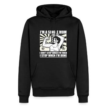 Cool Strong Single Mom T-shirt - Männer Premium Bio Hoodie - Schwarz - Vorne - Nico (187cm)