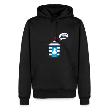 ich will Meer - Männer Premium Bio Hoodie - Schwarz - Vorne - Nico (187cm)