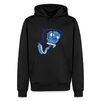Schädel Kopf - Männer Premium Bio Hoodie - Schwarz - Vorne - Nico (187cm)
