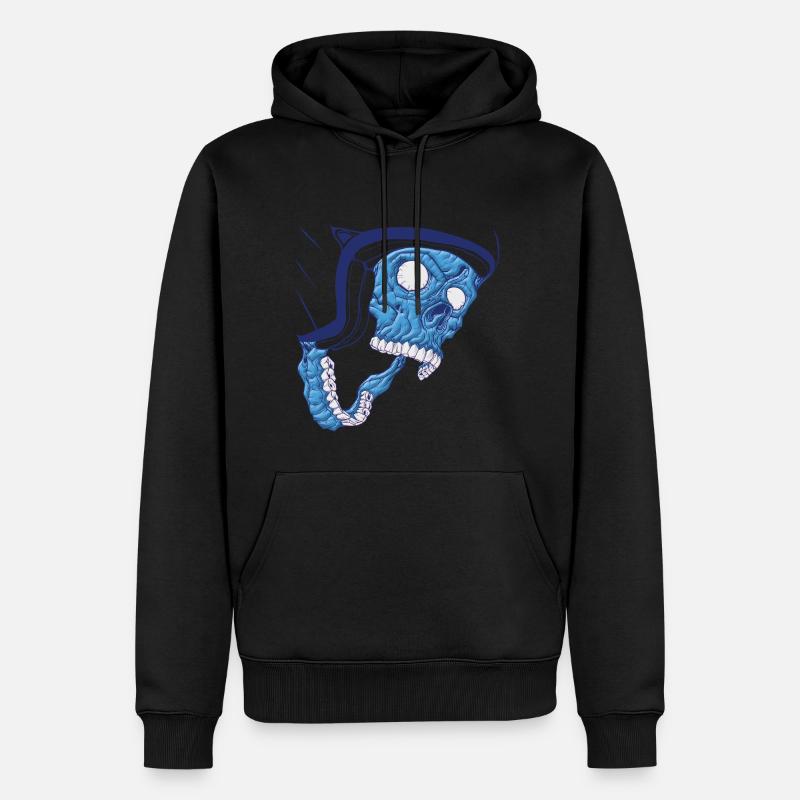 Schädel Kopf - Männer Premium Bio Hoodie - Schwarz